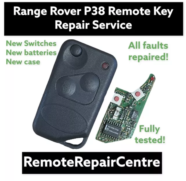 RFC Repair service Range Rover P38 remote flip key fob + new case Fix Refurbish
