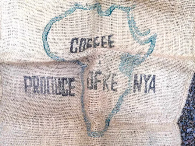 Large vintage Kenyan Coffee hessian sack 2