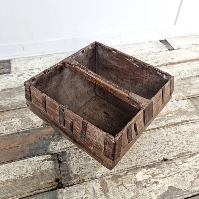 Antique Wooden Chinese Rice Measure Basket | Chinese Basket | Grain Scoop
