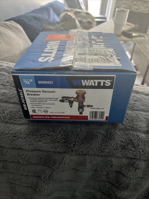 WATTS 3/4 Pressure Vacuum Breaker 3/4 LF 800M4-QT Lead Free
