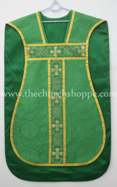 Neuf Vert Chasuble Fiddleback Vêtement de Cérémonie & Masse Ensemble 5 PC, 2