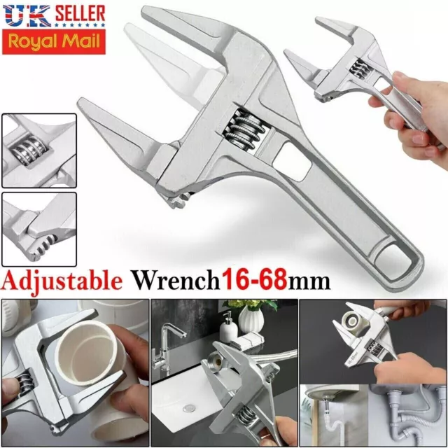 Adjustable Spanner Wrench Large 16-68mm DIY Bathroom Opening Nut Key Hand Tool