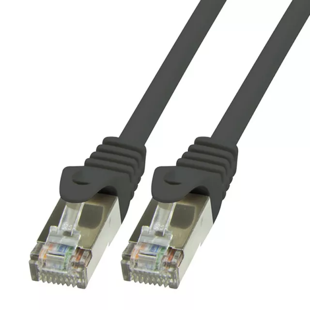 1m CAT.6 Patchkabel Netzwerkkabel SFTP schwarz LAN Ethernet DSL RJ45 Kabel