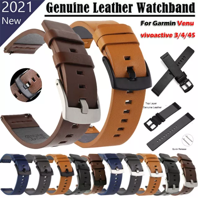 Ersatz Echt Leder Armband Für Garmin Venu 2/2S/SQ Vivoactive 3/4/4S Vivomove HR