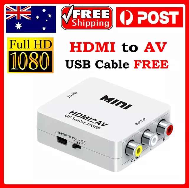 Full HD HDMI To AV (HDMI2AV) Converter, HDMI Input to RCA AV