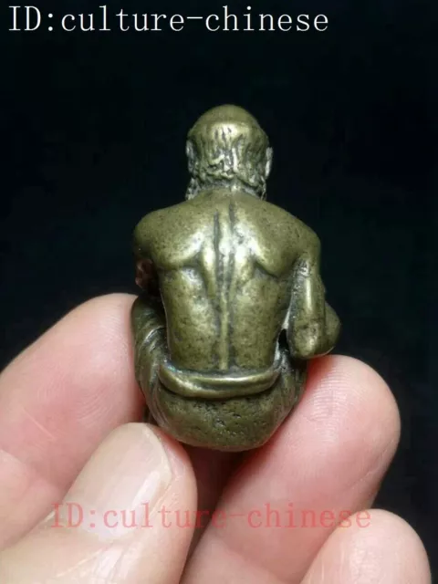 Chinese Bronze Carving Buddha Statue Pendant desk decoration Gift Old Collection 3