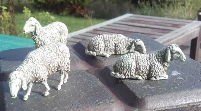 4X SCHAF SHEEP MOUTON ELASTOLIN HAUSSER ITALY PF ? KRIPPENFIGUR 70er HANDBEMALT 4X SCHAF SHEEP MOUTON ELASTOLIN HAUSSER ITALY PF ? KRIPPENFIGUR 70er HANDBEMALT