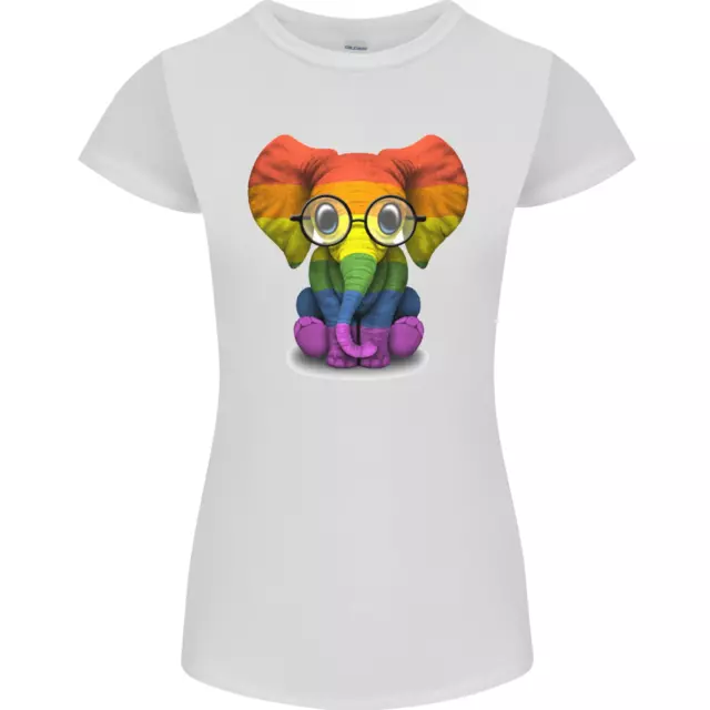 Lgbt Elefante Gay Pride Giorno Consapevolezza Donna Minuta Taglio T-Shirt