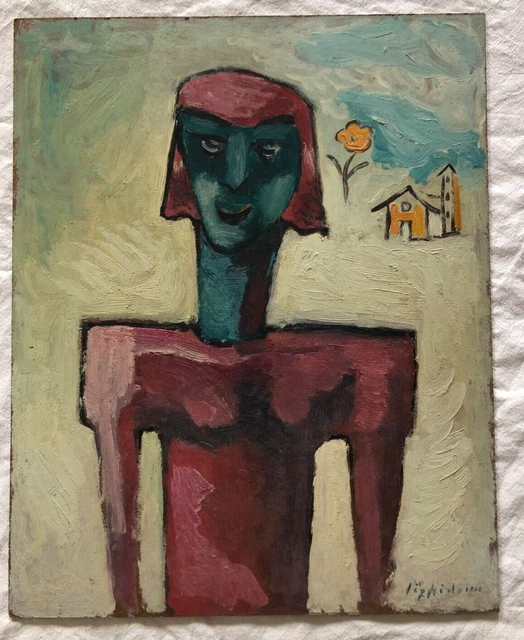 1968 Siegfriedo Oliva painting historical work portrait women Masonite oil 50x40 cm 1968 Siegfriedo Oliva painting historical work portrait women Masonite oil 50x40 cm