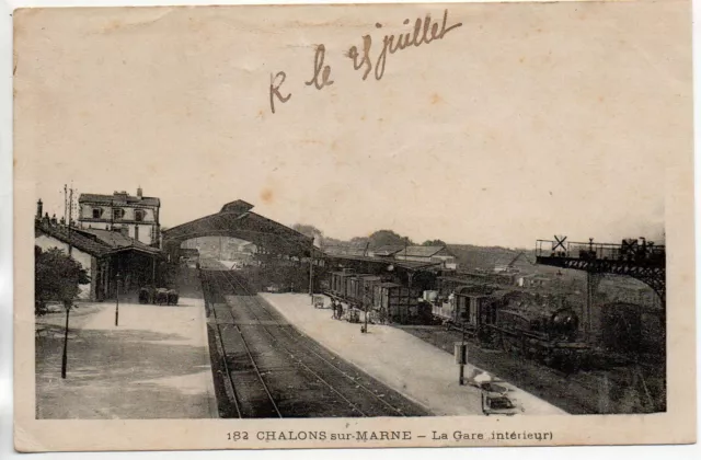 CHALONS SUR MARNE - Marne - CPA 51 - Gare Train - Intérieur de la Gare 13