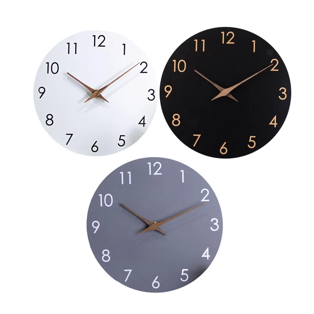 Horloge Murale Moderne Rectangulaire 30,5 Cm - Silencieuse, Sans Tic-tac - Cadre Acrylique, Chiffres Noirs - Pour Salon, Chambre, Bureau - 2