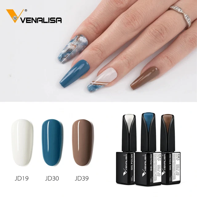 Gel Nail Polish Art Kit 15ml Venalisa Glitter Acrylic Paint Lacquer 3Pcs Set