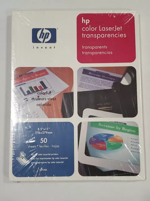 HP Color LaserJet Transparency Film 50 Sheets 8.5 X 11 C2934a