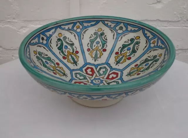 Traditional Hand Painted Ceramic Fruit / Salad Bowl/ Pasta * Fes Pottery