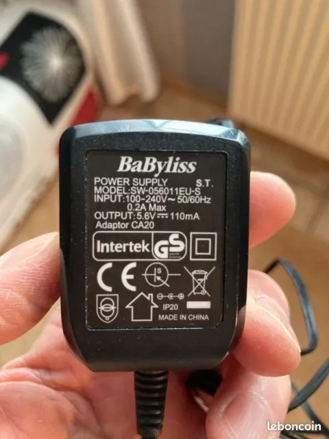Transformateur Babyliss power supply 220 V / 5,6 V