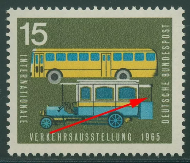 Bund 1965 Int. Verkehrsausstellung mit Plattenfehler 470 f 43 postfrisch