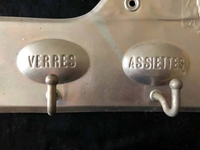 Vintage French Kitchen Metal Hanging Hooks for Towels Plates Knives Glasses Hand 2