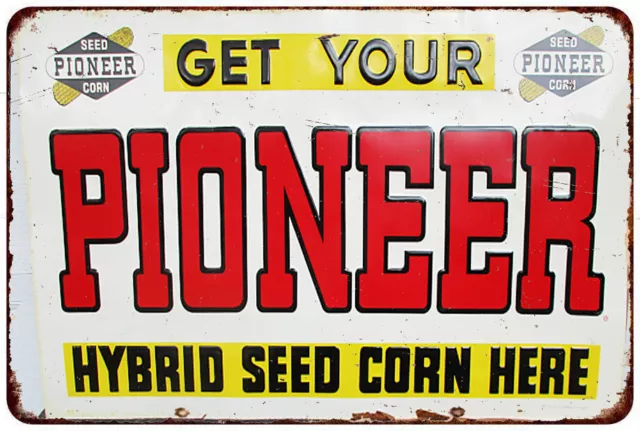 Pioneer Hybrid Seed Corn Vintage LOOK Reproduction Metal sign wall art