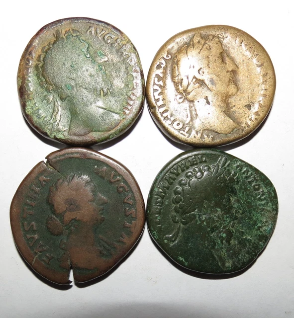 Rare Lot de 4 sesterces sestertius à identifier - to identify