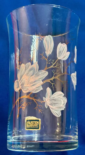 AUSTEN Glaskunst Cristal Florero 20cm (H) X 12cm Ø Hermoso Decoración de Flores