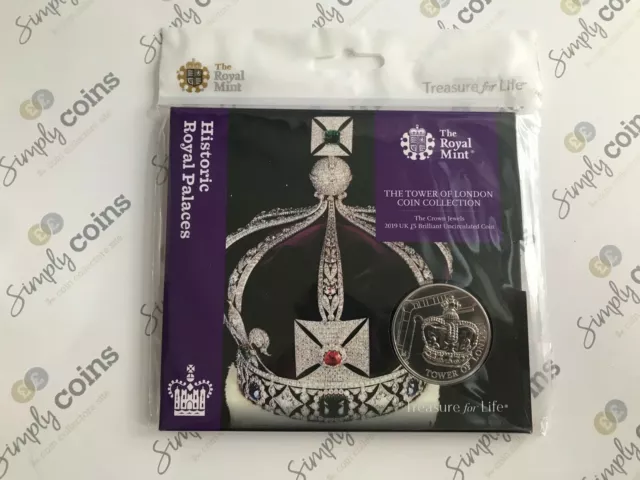 2019 Tower Of London The Crown Jewels Bu Five 5 Pound Royal Mint Pack