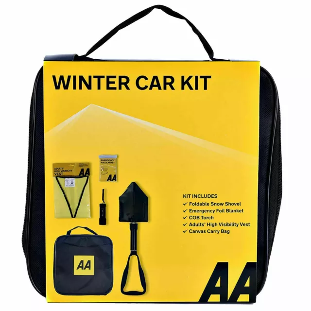 AA Winter Car Emergency Kit Folding Snow Shovel Torch Foil Blanket & Hi-Vis Vest