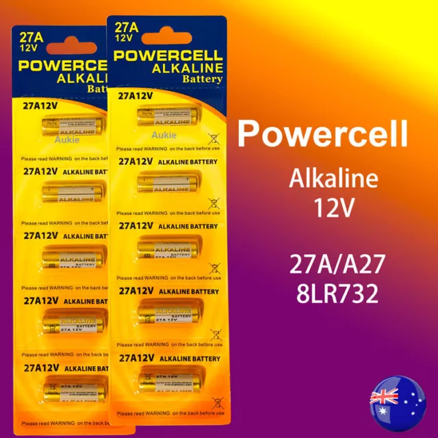 10 x 27A Powercell 12V 27A/A27 Battery Batteries Garage Car Remote Alarm