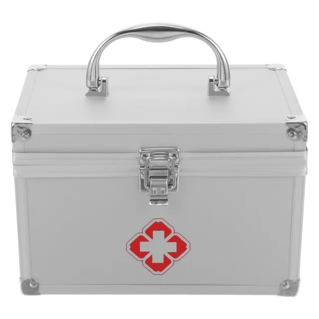 Caja de primeros auxilios, caja médica de metal grande, caja médica doméstica, portátil
