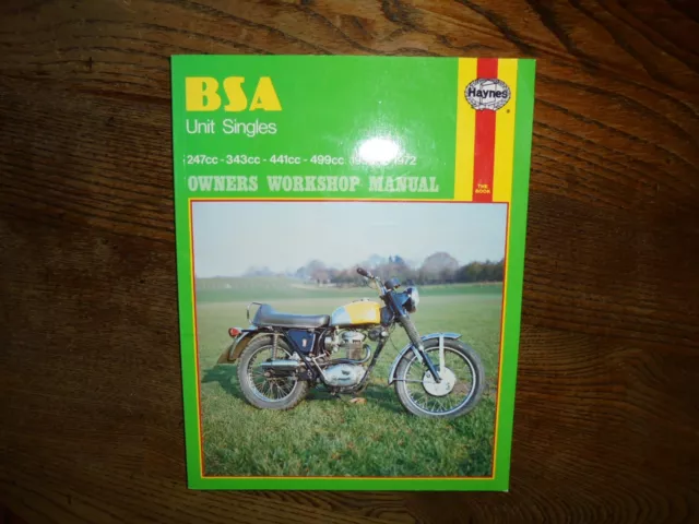 1958-72 Haynes Motorcycle Repair &Tune-up Manual. BSA singles-247,343,441,499cc.