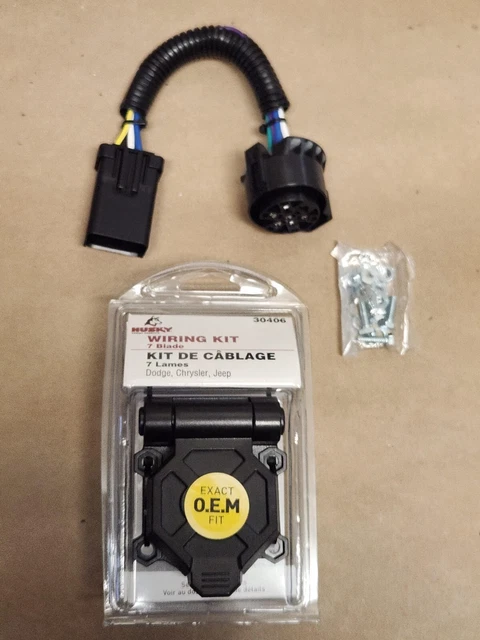 OEM Husky Towing 30406 Trailer Wiring Harness Kit, 7 Blade, Dodge Chrysler Jeep