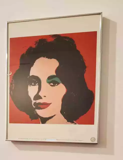 Vtg Andy Warhol "1964 Liz Taylor" Offset Pop Of Art Lithograph OOP FREE US SHIP