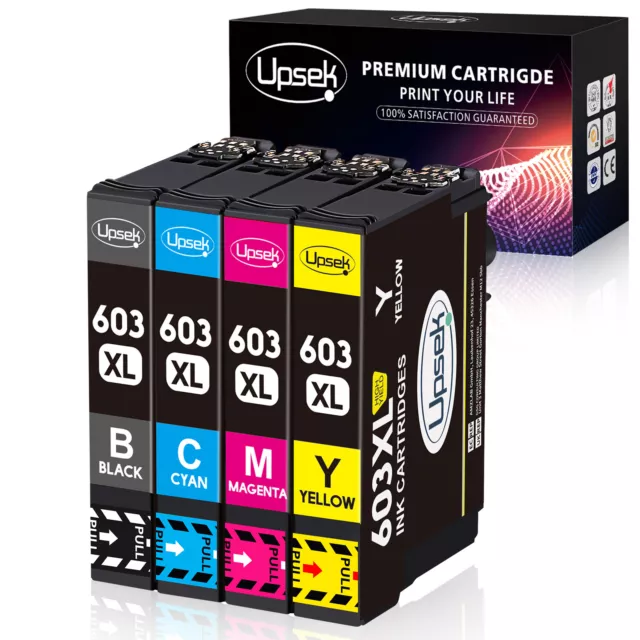 LxTek 603XL Compatible Ink Cartridge Replacement for Epson 603 XL for  XP-4100 XP-3100 XP-2100 XP-2105 XP-4105 XP-3105 Workforce WF-2830 WF-2850  WF-2835 WF-2810 (Black Cyan Magenta Yellow，4-Pack)