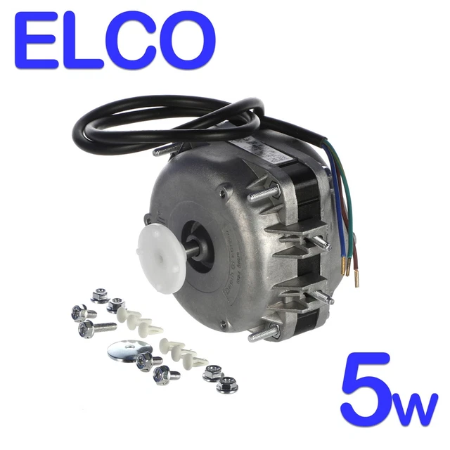 ELCO FAN MOTOR 5W 230v 5 WATT CONDENSER MULTIFIT MOUNTING FRIDGE BOTTLE