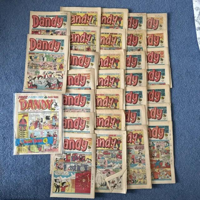 31 x THE DANDY Comic Bundle / Job Lot 1980’s- Desperate Dan / Korky The Cat