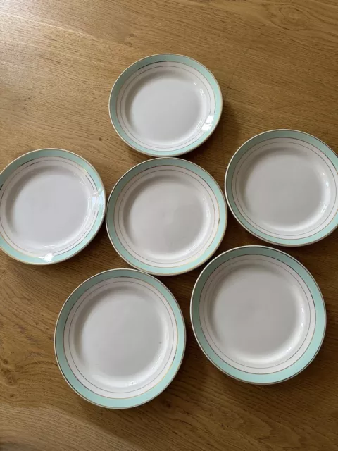 6 Assiettes  Plates Semi porcelaine Lunéville KG Modèle Epinay