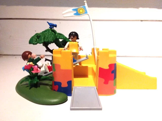 LOT PLAYMOBIL Parc D'école / Vacances Avec Toboggan, Balançoire, Jeux - Occasion Bon état