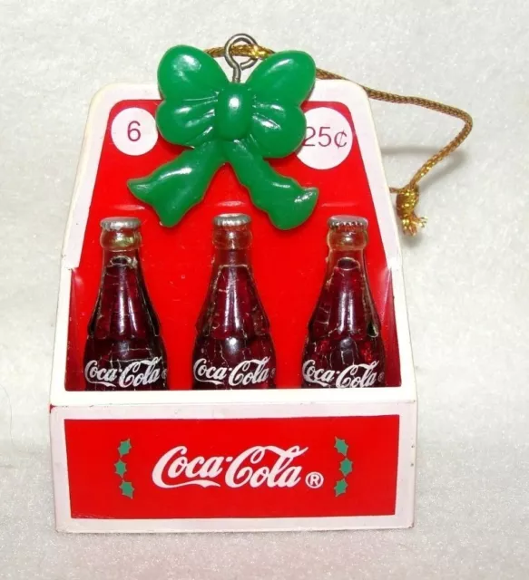1990 Coca Cola Six Pack of Bottles Christmas Ornament - EUC