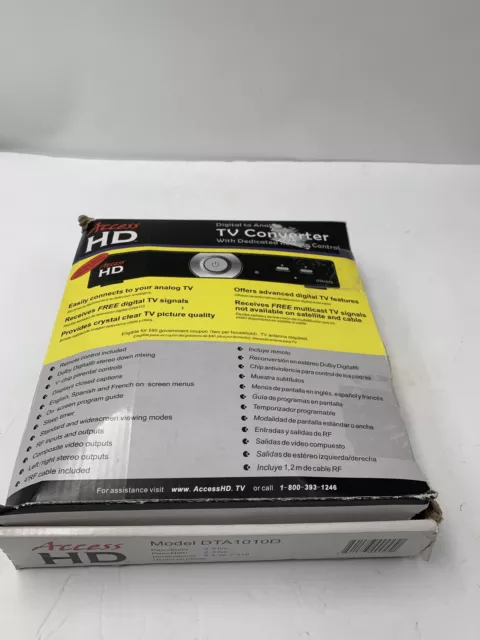 Access HD digital to analog tv converter Model DTA 1010D No Remote