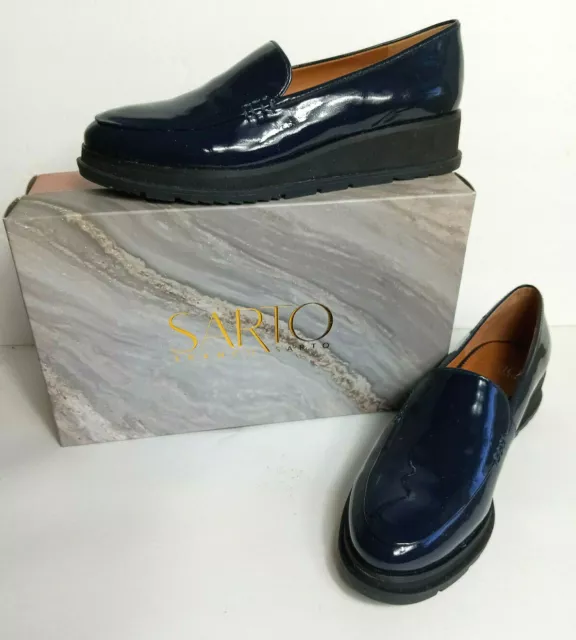 FRANCO SARTO AYERS Loafers Dark Blue Patent Leather Womens Size 8M NEW in Box 59.50 PicClick