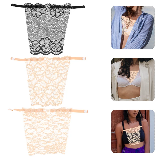 3 pz copertura décolleté mezza bralette in pizzo elastan estivo donna