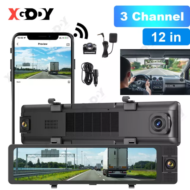 XGODY J406 4K Car Dash Cam 3 Len DVR Camera WIFI GPS Video Recorder APP G-sensor