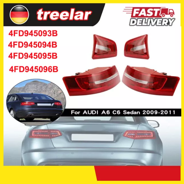 4X für Audi A6 C6 2009-2011 Schlussleuchte Links+Rechts Heckleuchte Rücklicht DE