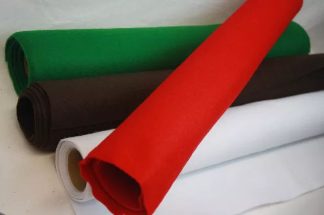 Acrylic Craft Felt Roll x 1m - White, Red Brown or Emerald Christmas Fabric