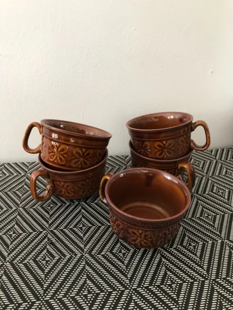 Set de 5 Tasses à Café  avec Fleurs stylisées de Pruszkow polonais