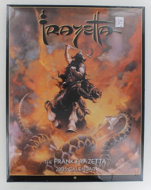 Sealed Frank Frazetta 2005 Calendar Fantasy Art Death Dealer Jaguar God Fire Ice