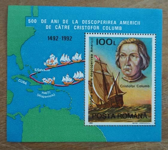 1992 Rumänien; 500 Blocks Entdeckung Amerika, postfrisch/MNH, Bl. 277, ME 1000,- 2