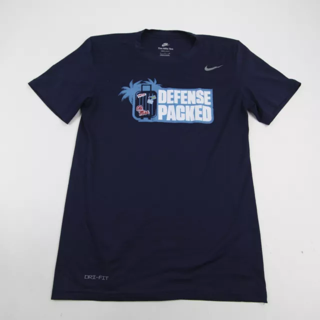 Ole Miss Rebels Nike Dri-Fit Short Sleeve Shirt Men's Navy Used