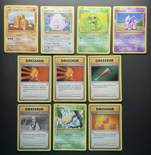 Lot De 10 Cartes Pokémon Argent - Édition Française, Non Gradées, état Quasi Neuf Ou Mieux - Rare Finition Gold