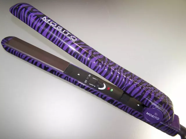 BNIB Mosito ZEBRA Purple 1" Straightener Nano Ceramic Flat Hair Pro Iron