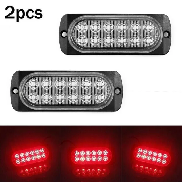 2XRear Rouge Brouillard 12 LED Lampe 12v~24v , Universel Camion Voiture Bus Cab